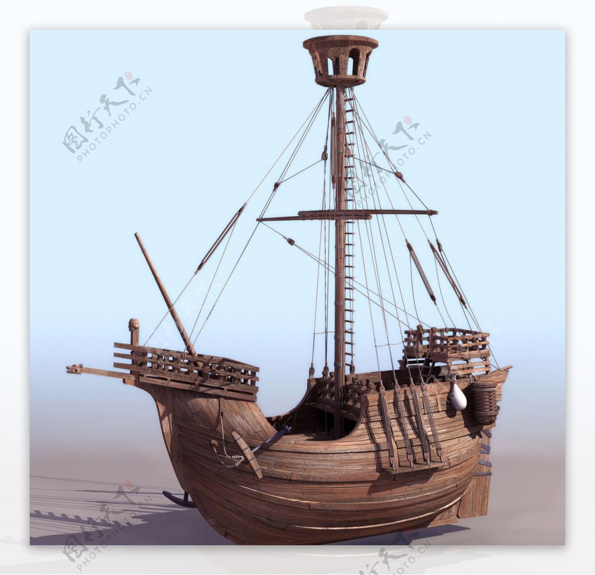 3D古老轮船模型素材图片