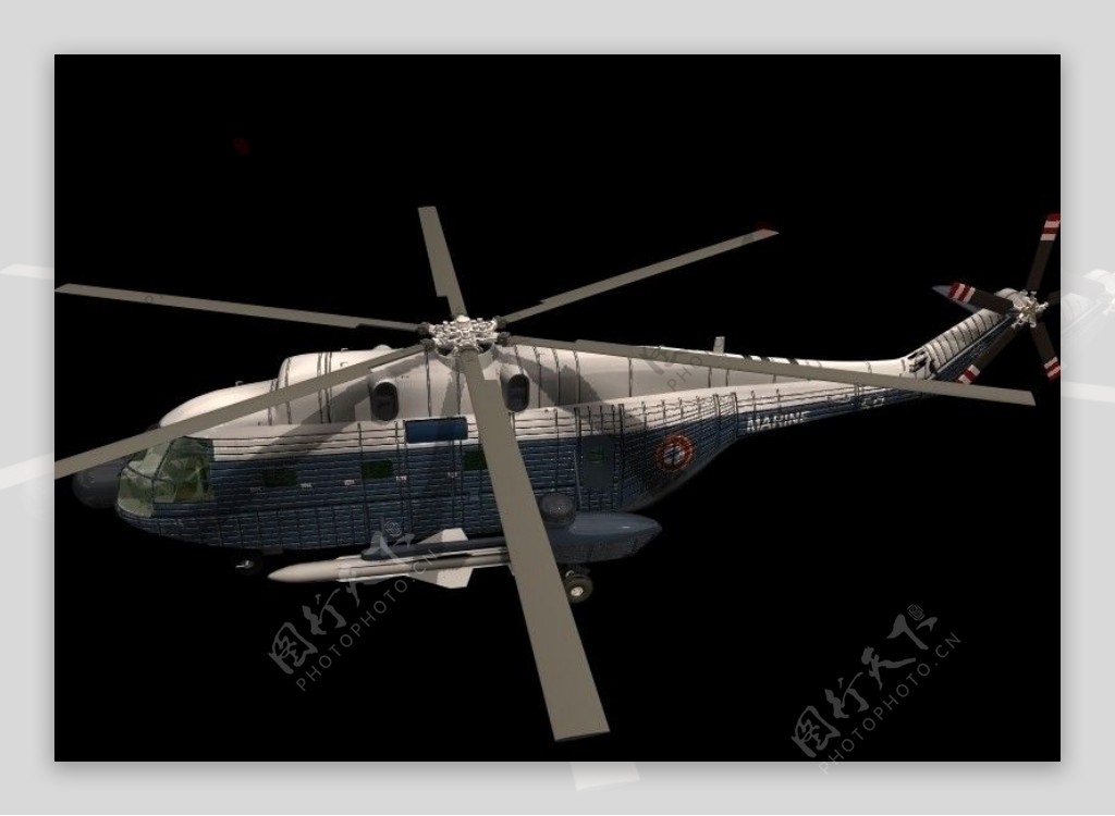 武装直升机三维模型图片