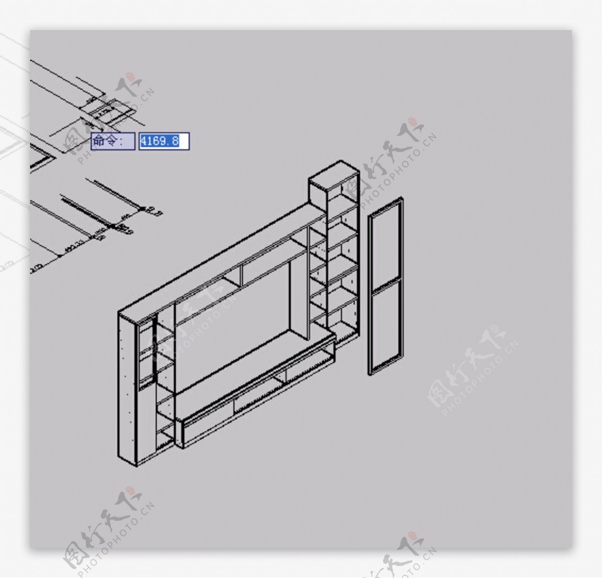 CAD陈龙电视墙3DCAD图片