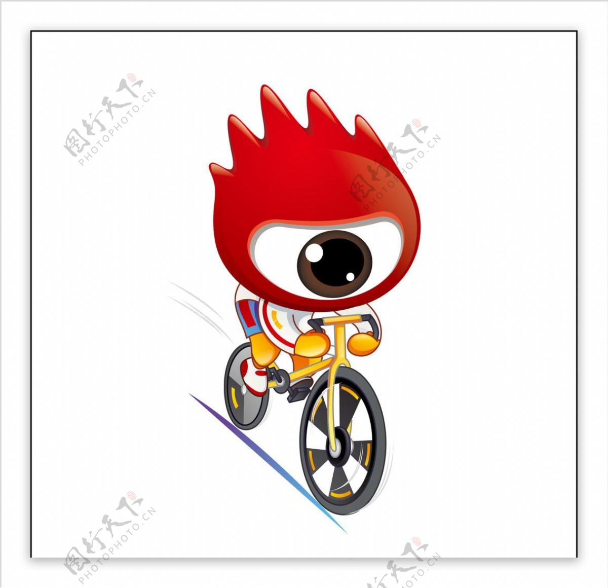 2008北京奥运男子自行车小浪人矢量素材图片
