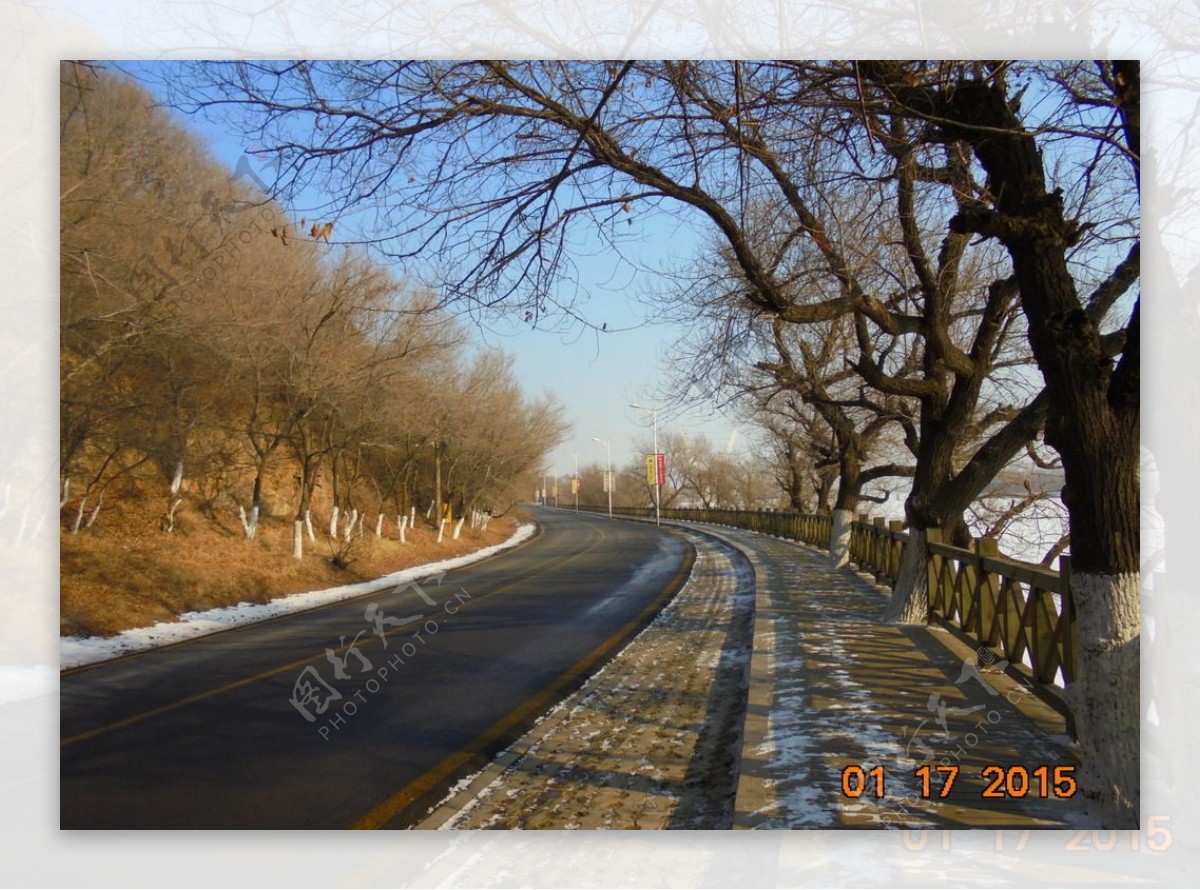 冬日马路图片