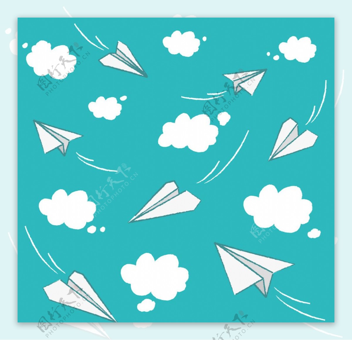 纸飞机插画设计图片