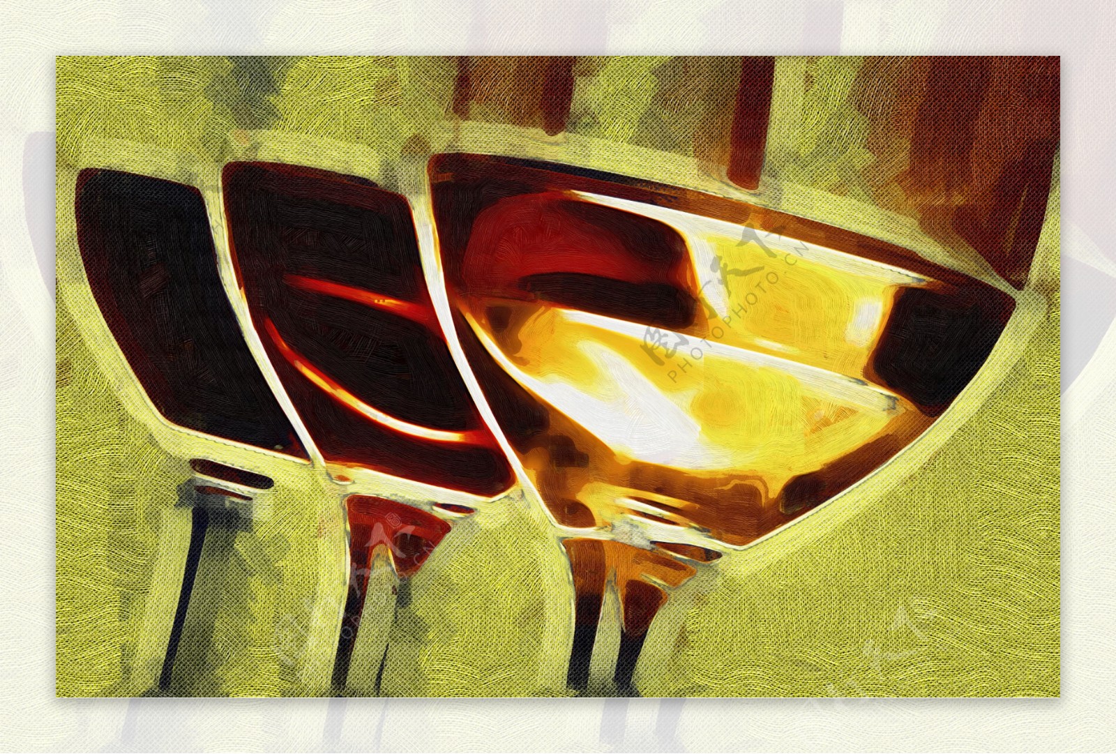 酒吧抽象画酒吧油画无框画图片