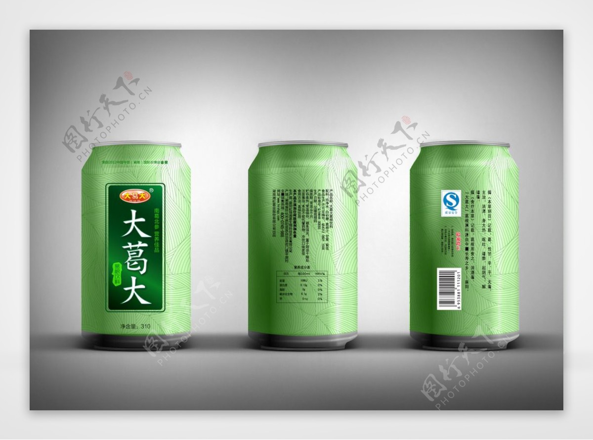 绿色饮料包装图片