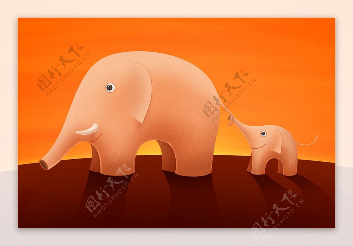 大象模型油画图片