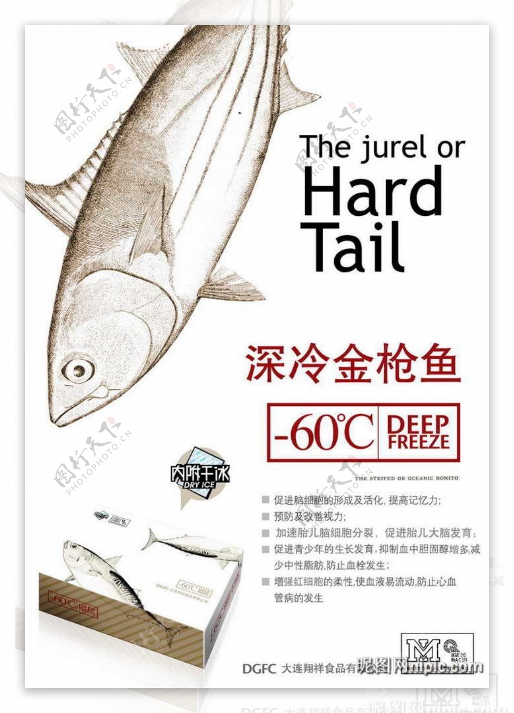 速冻鱼肉招贴海报设计PSD模板图片