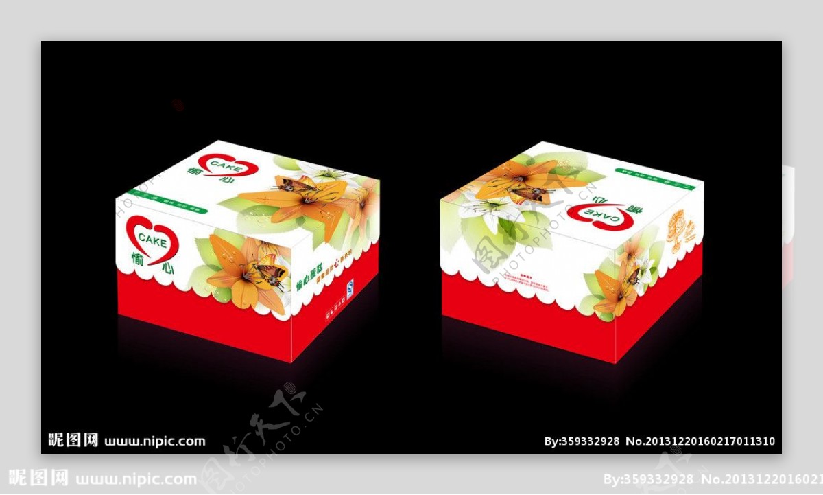 港式蛋糕盒设计平面图图片