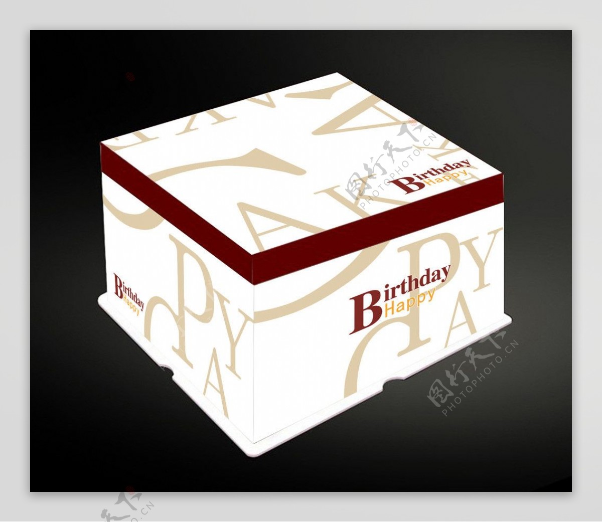 方形字母蛋糕盒平面图图片