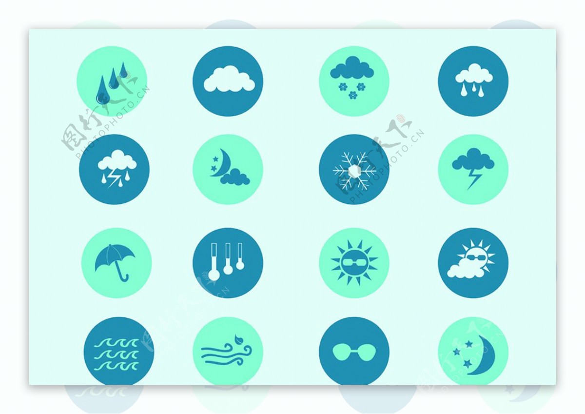 天气UI平面化图标图片