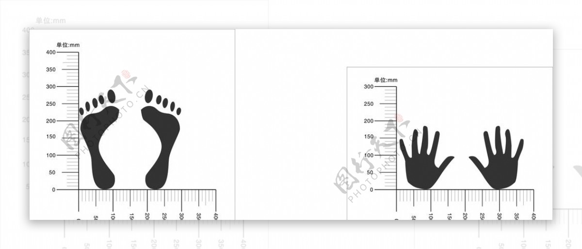 公安局脚印手印测量尺图片