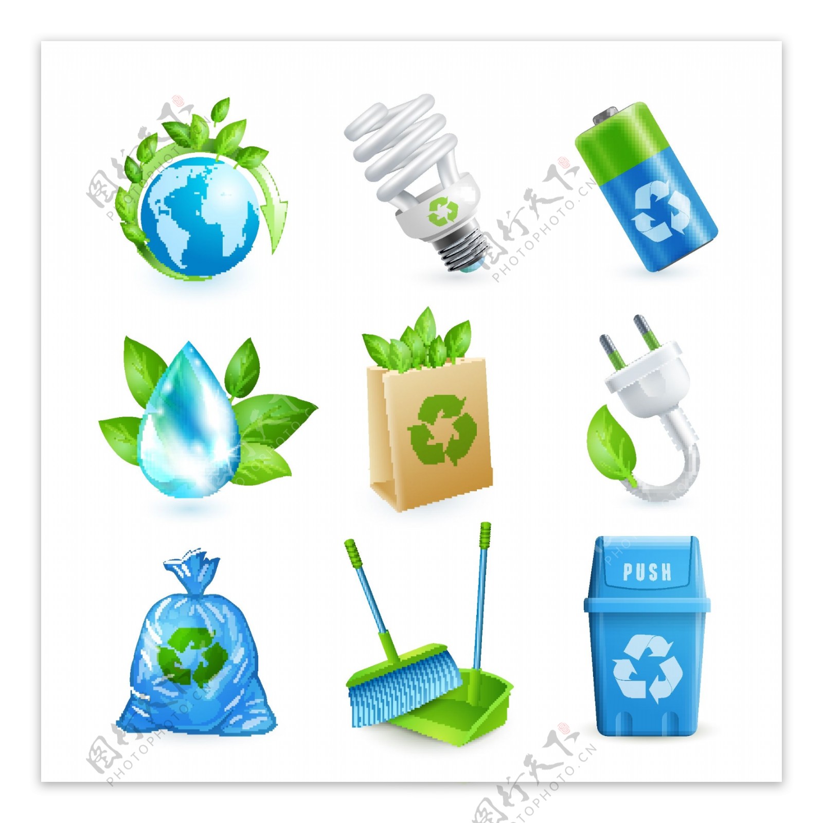 绿色环保图标设计图片