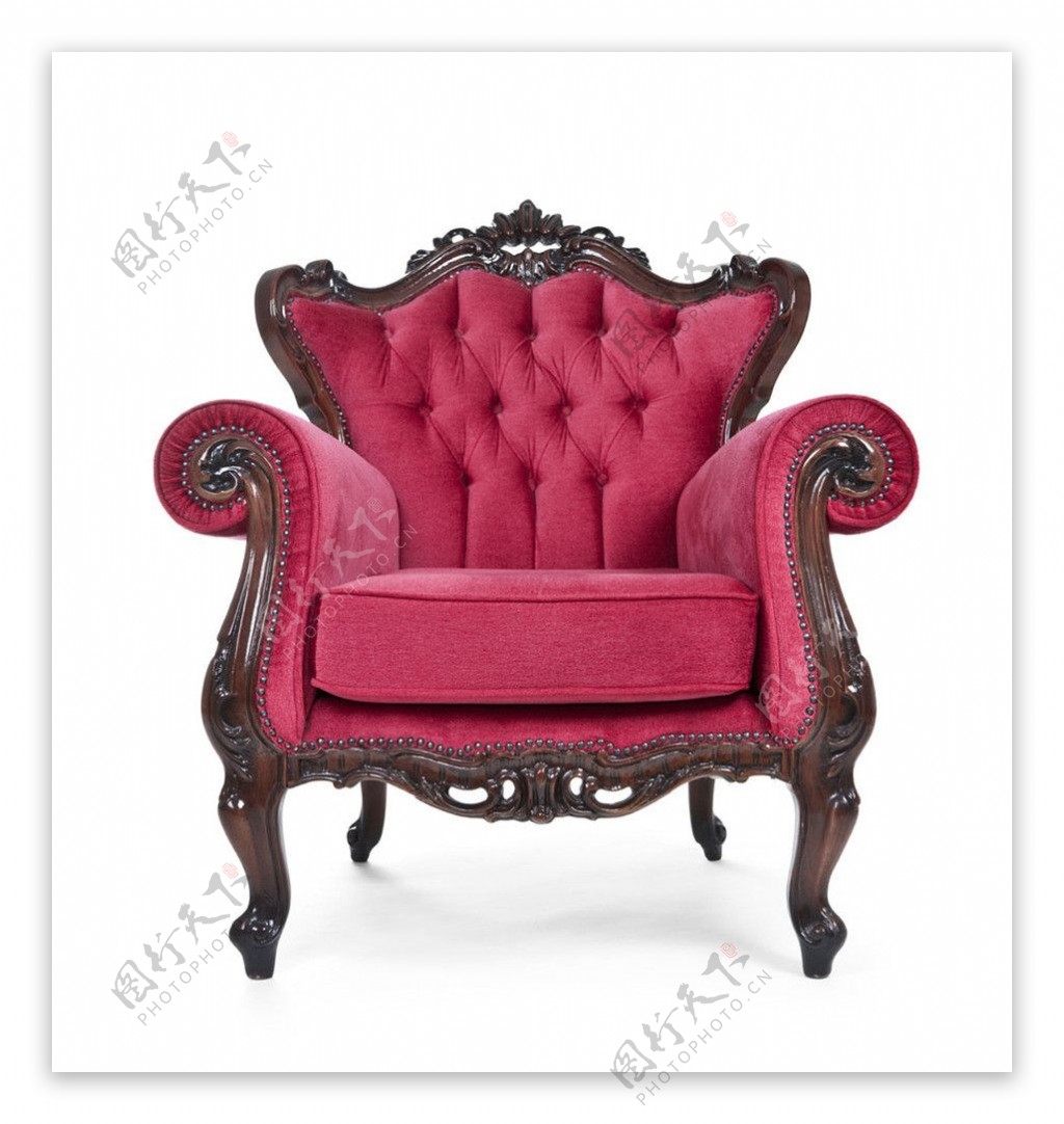 玫瑰红欧式椅子图片