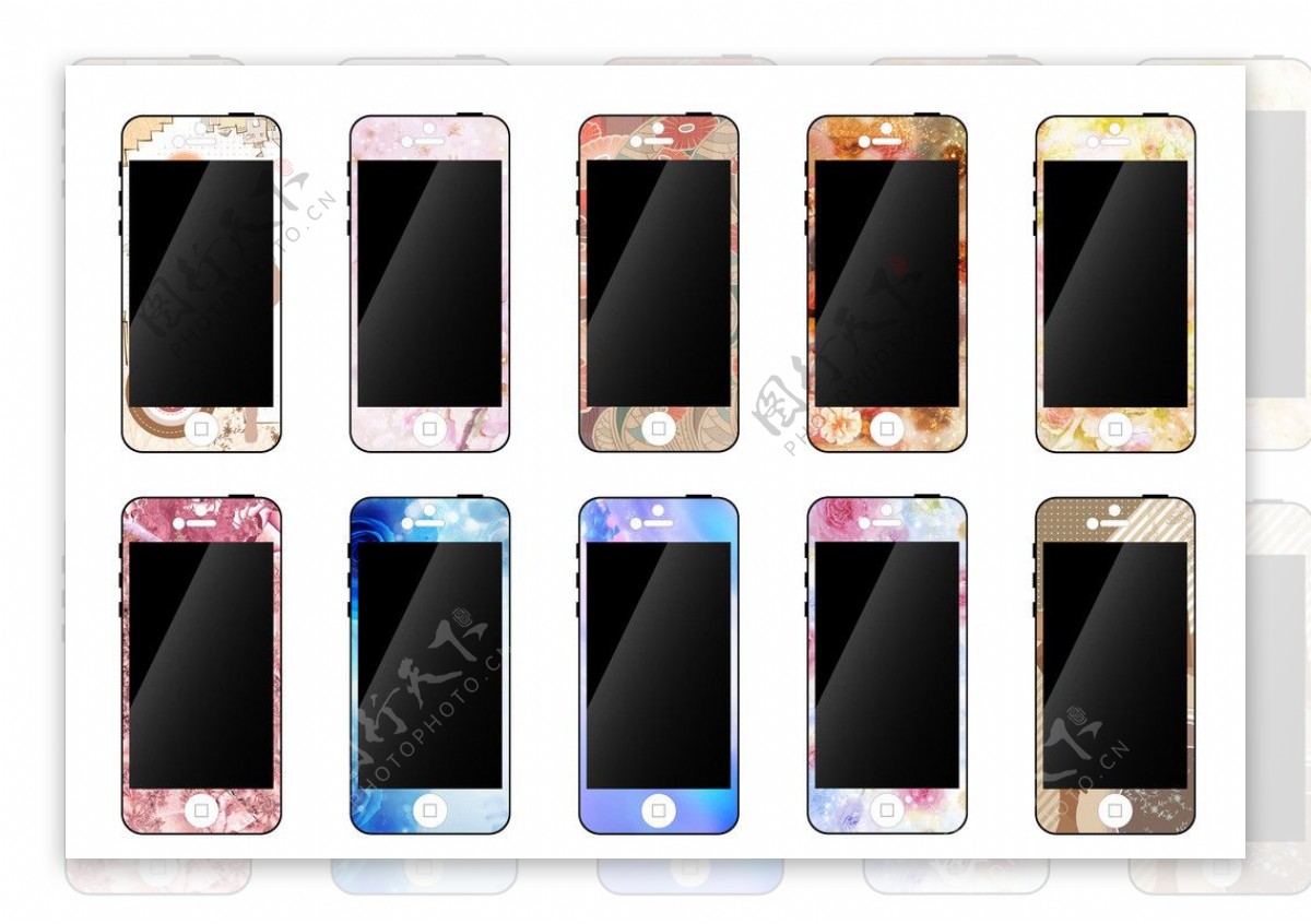 苹果手机彩色贴膜图片
