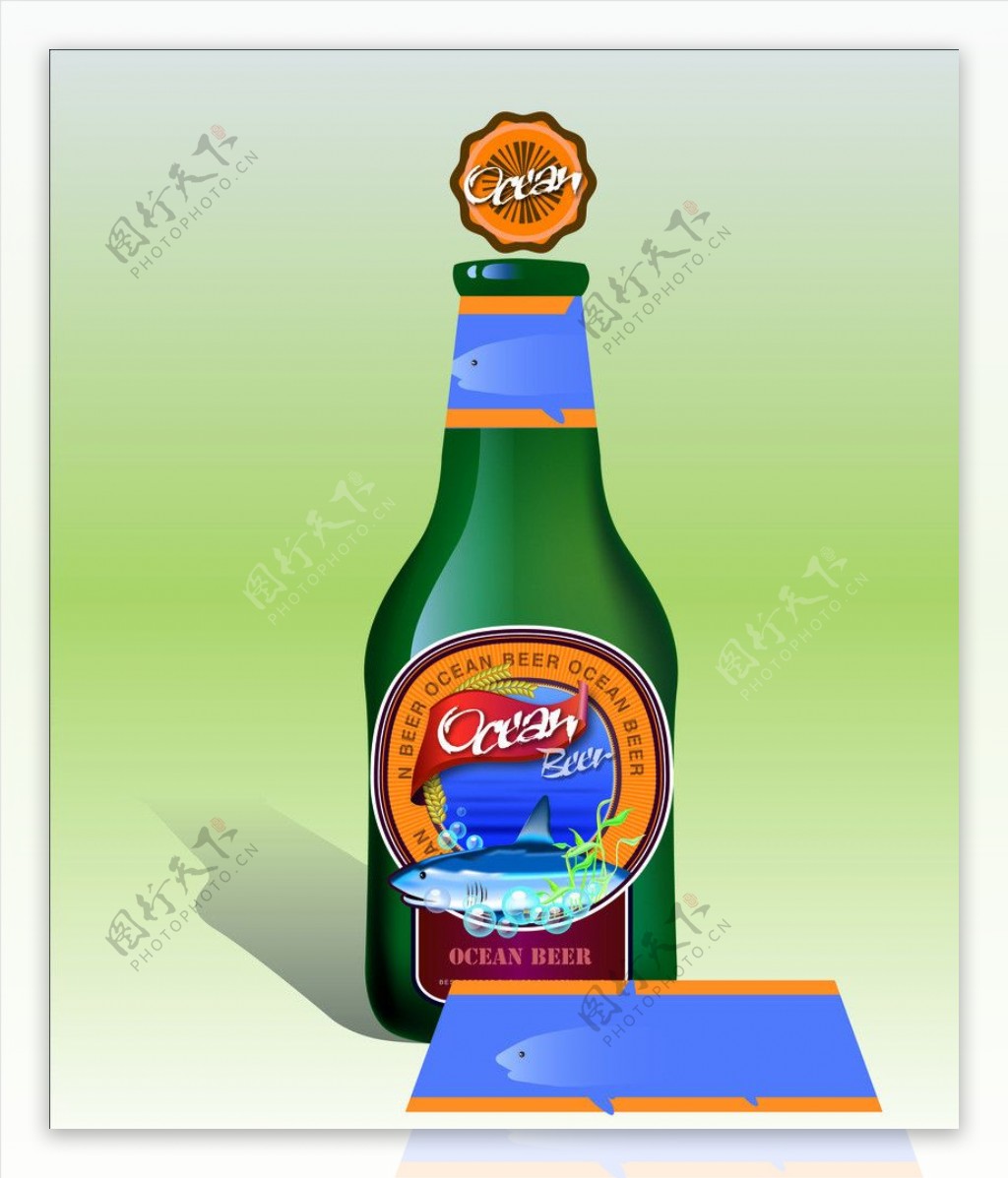 啤酒瓶包装设计图片