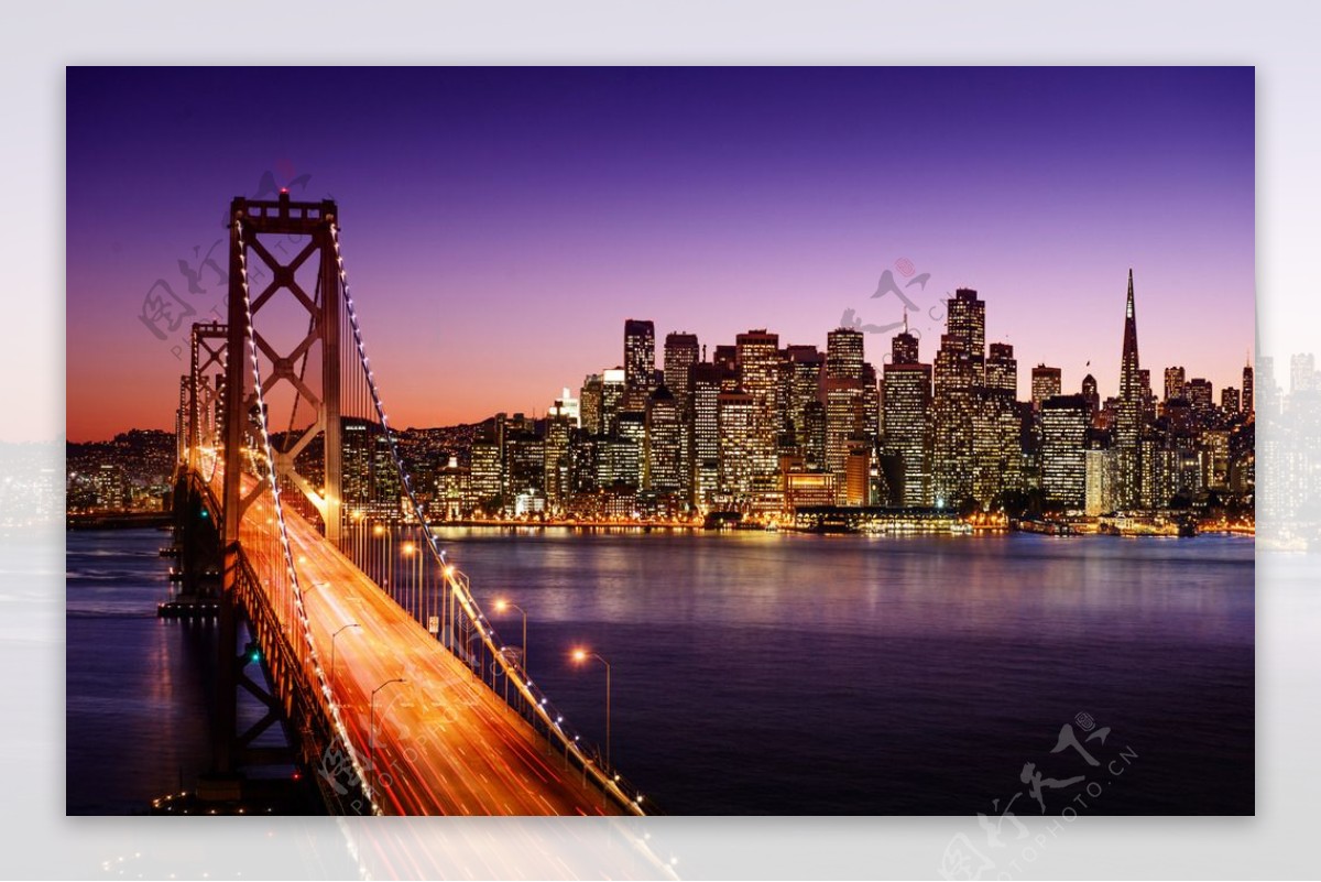 旧金山大桥夜景图片