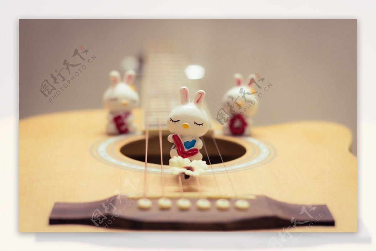 吉他上的兔子图片