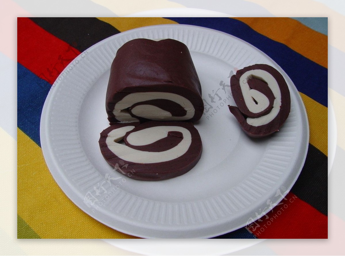 橡皮泥做的巧克力美食蛋糕图片