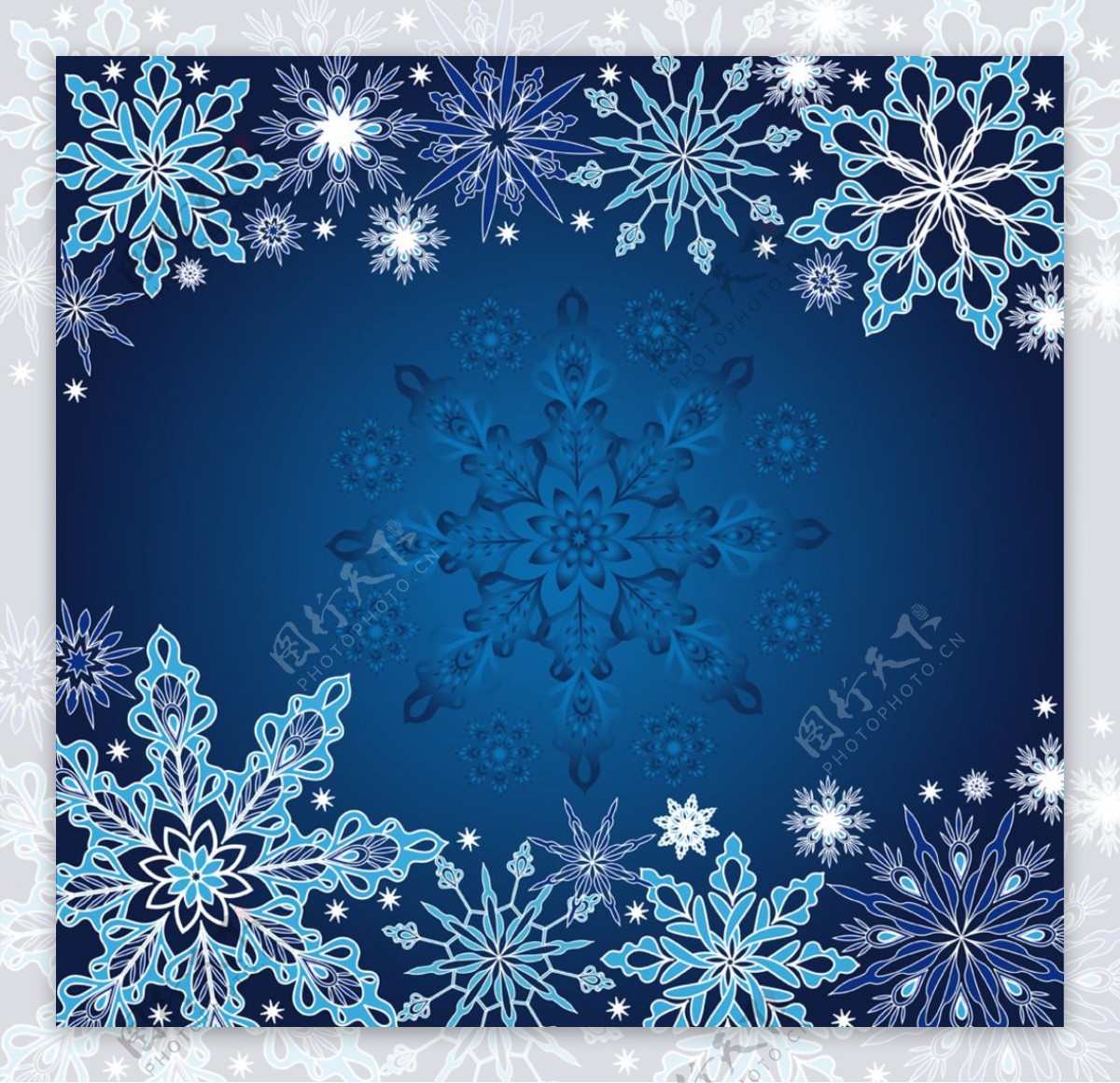 蓝色雪花背景图片素材-编号25400198-图行天下