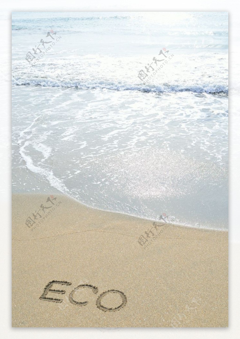 沙滩海滩eco环保标志图片