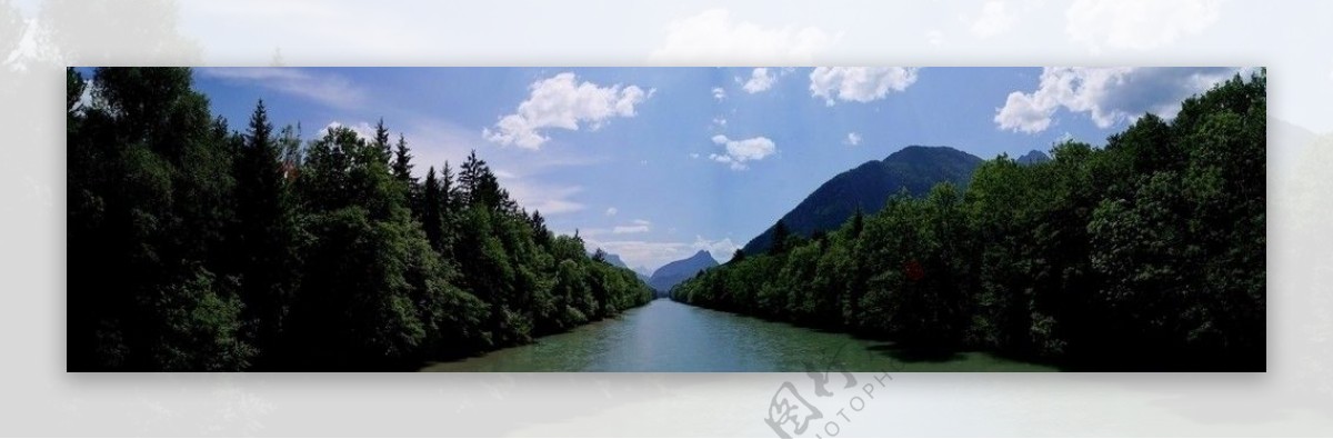 河流全景图图片