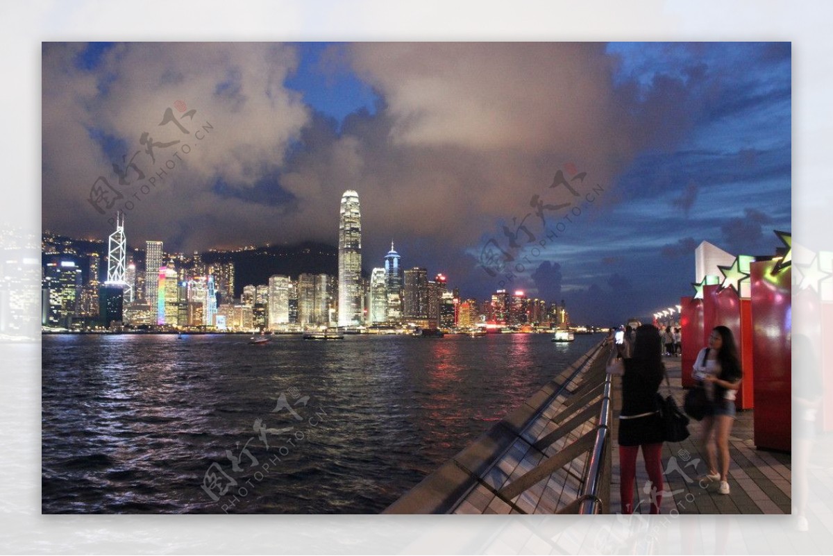 香港星光大道夜景图片