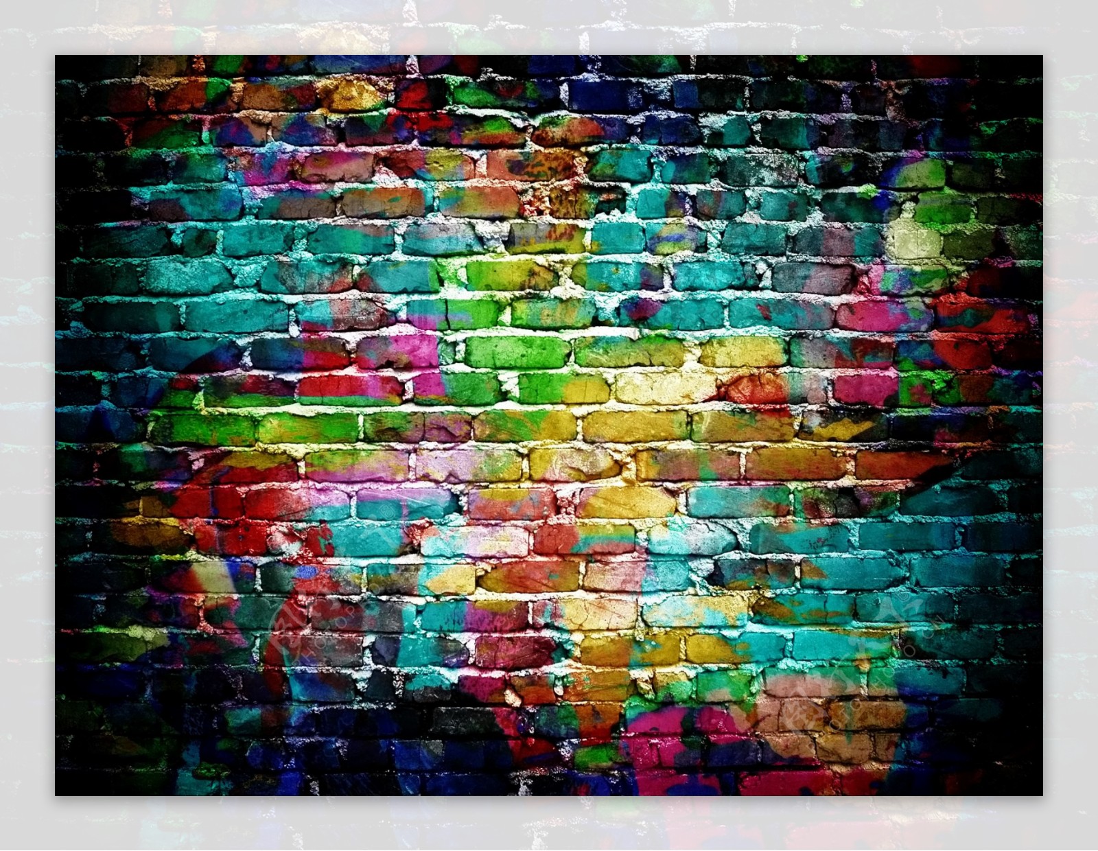 彩色岩石墙壁图片