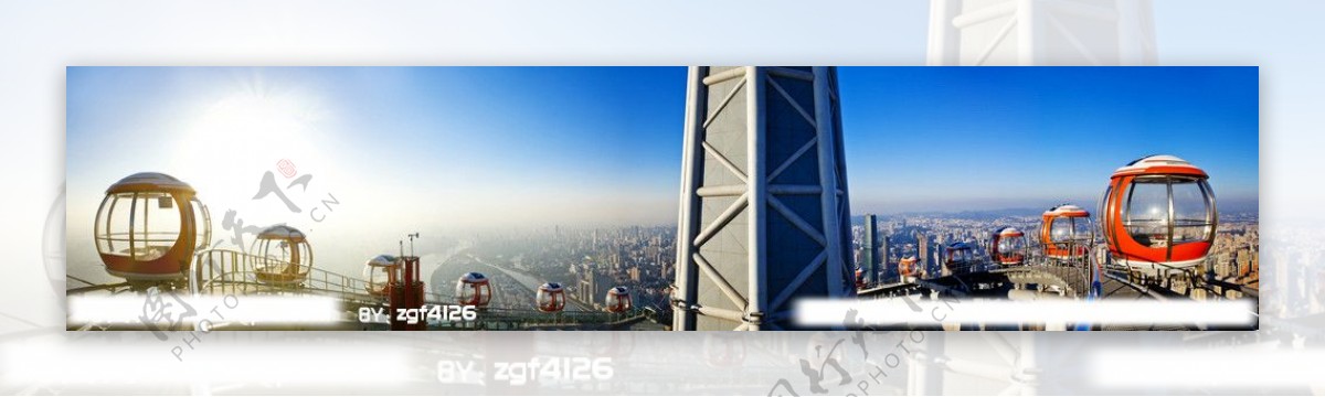 广州塔摩天轮全景图图片