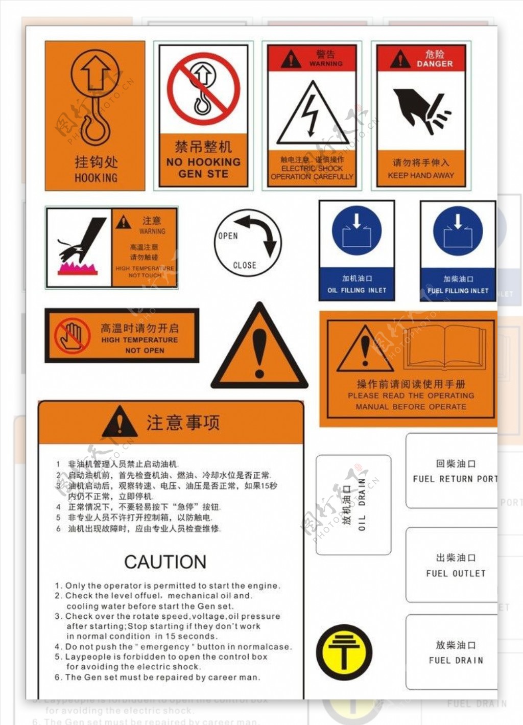 加油站不干胶标识图片