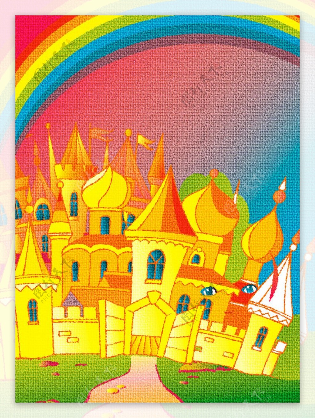 彩虹下的城堡图片
