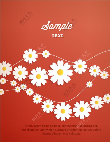 白色剪纸花卉图片