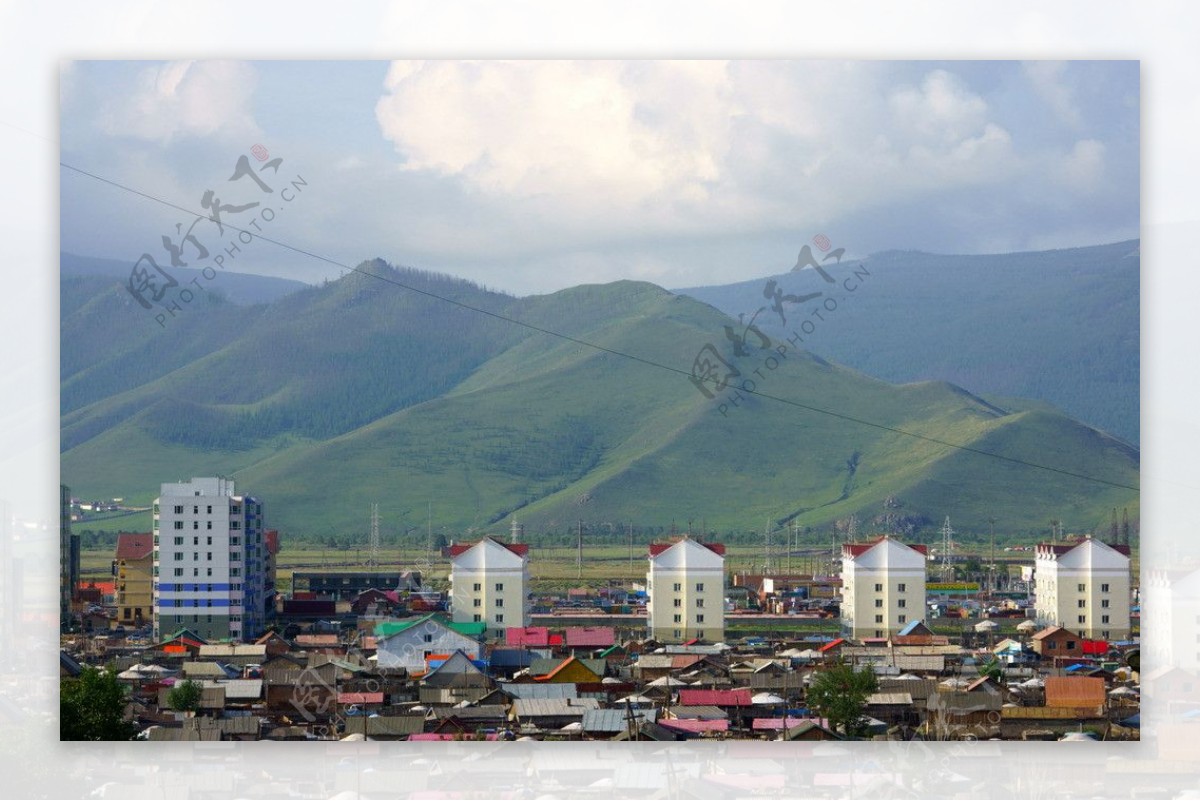 俯瞰蒙古国首都乌兰巴托市图片