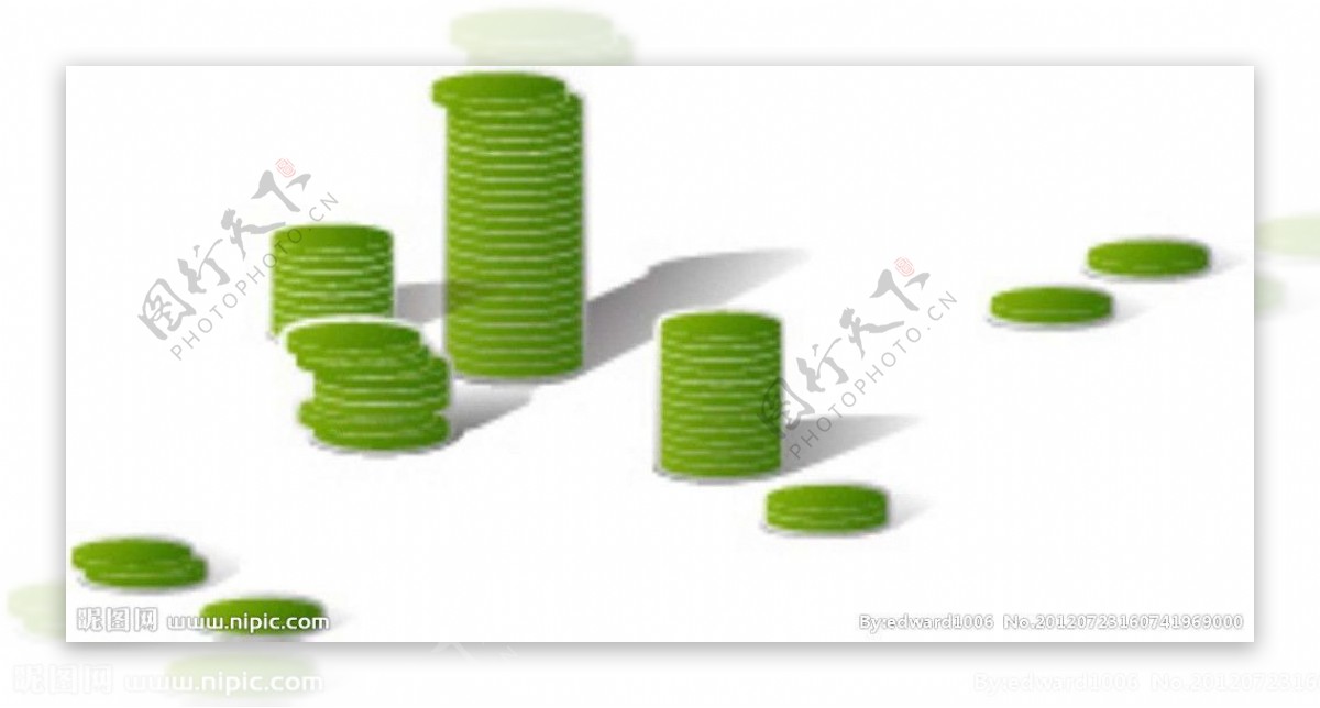 绿色硬币环保背景图片