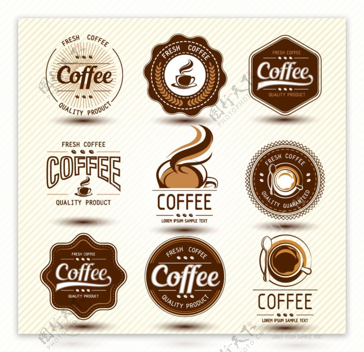 款咖啡标签设计矢量图图片