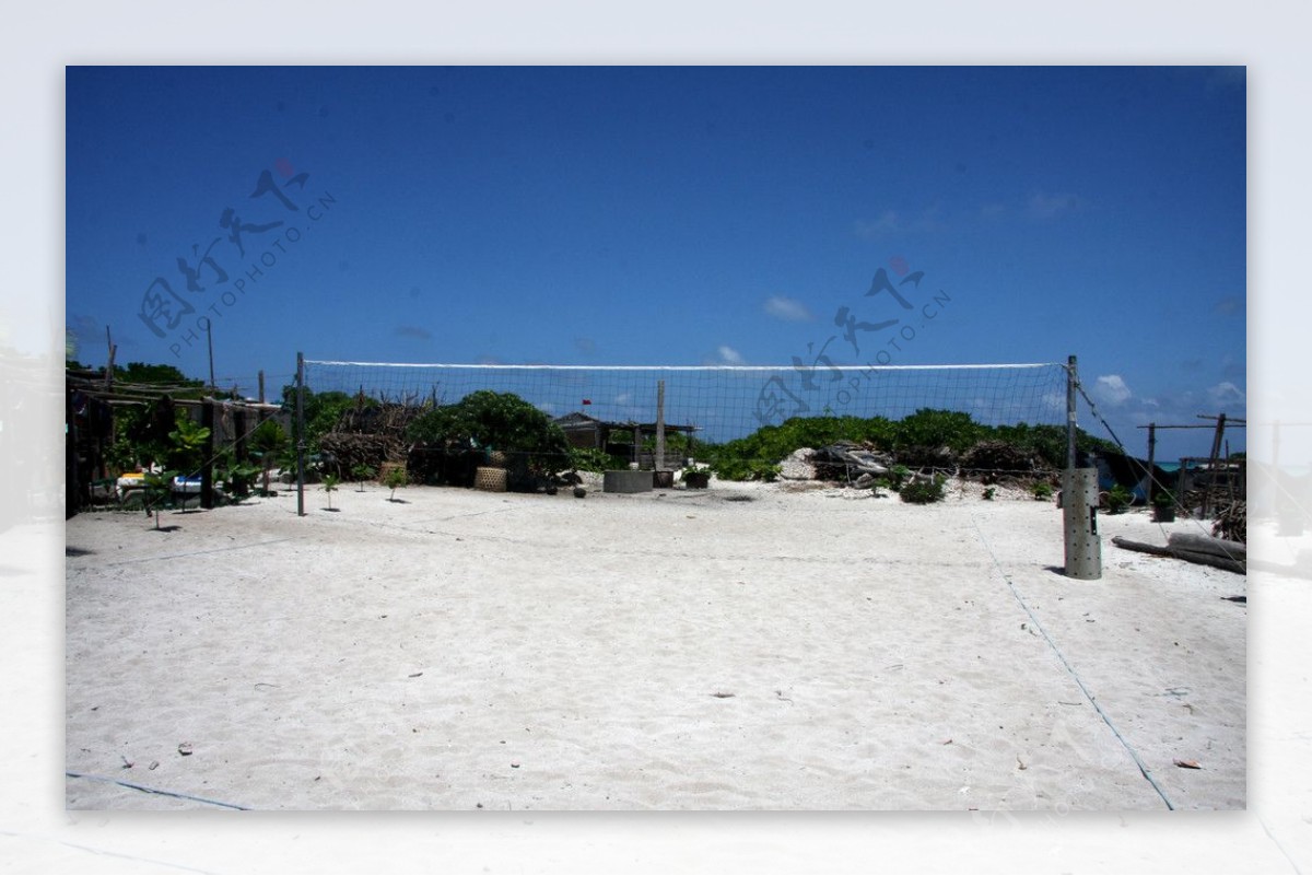 赵述岛上的沙滩排球场图片