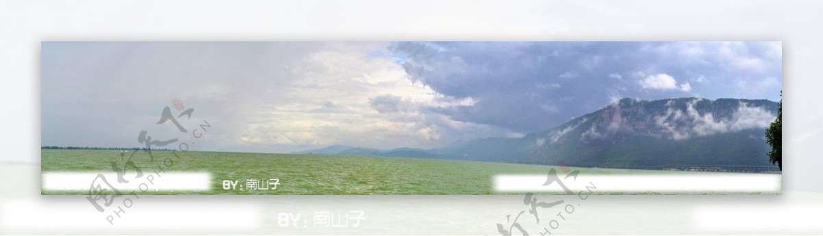 从海埂公园看滇池全景图片