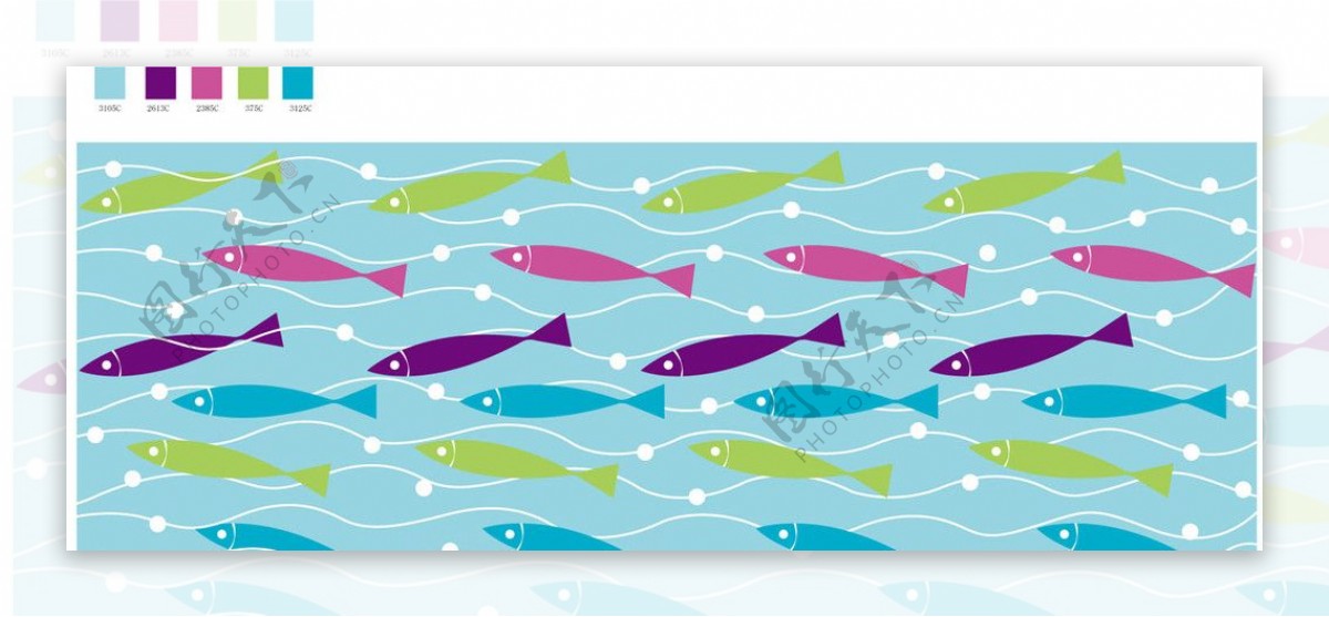 海蓝底鱼图形图片