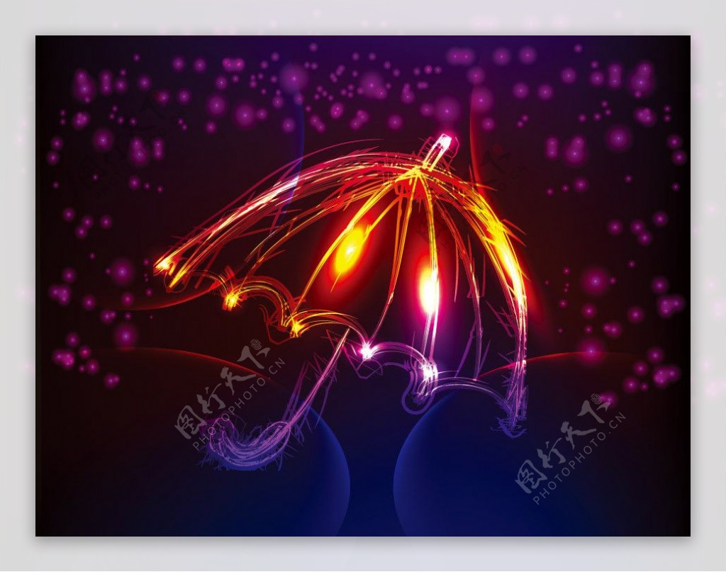 动感光线雨伞背景图片