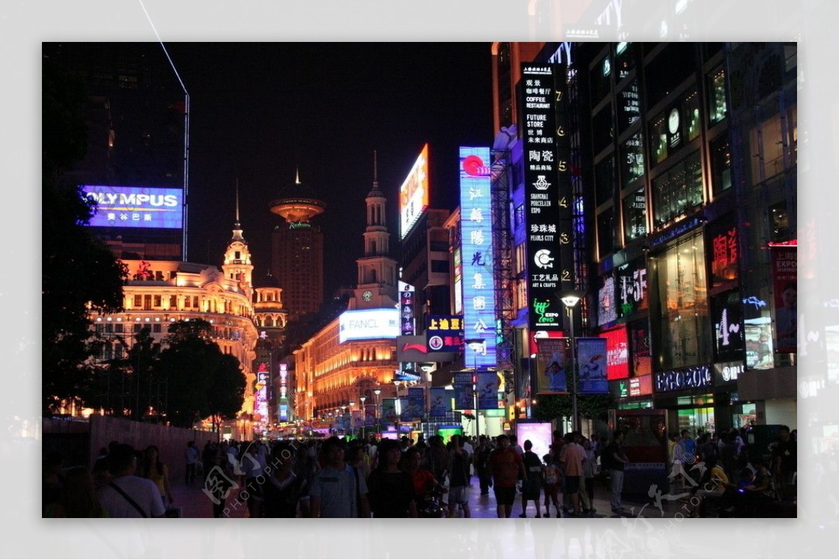 上海南京路步行街夜景图片
