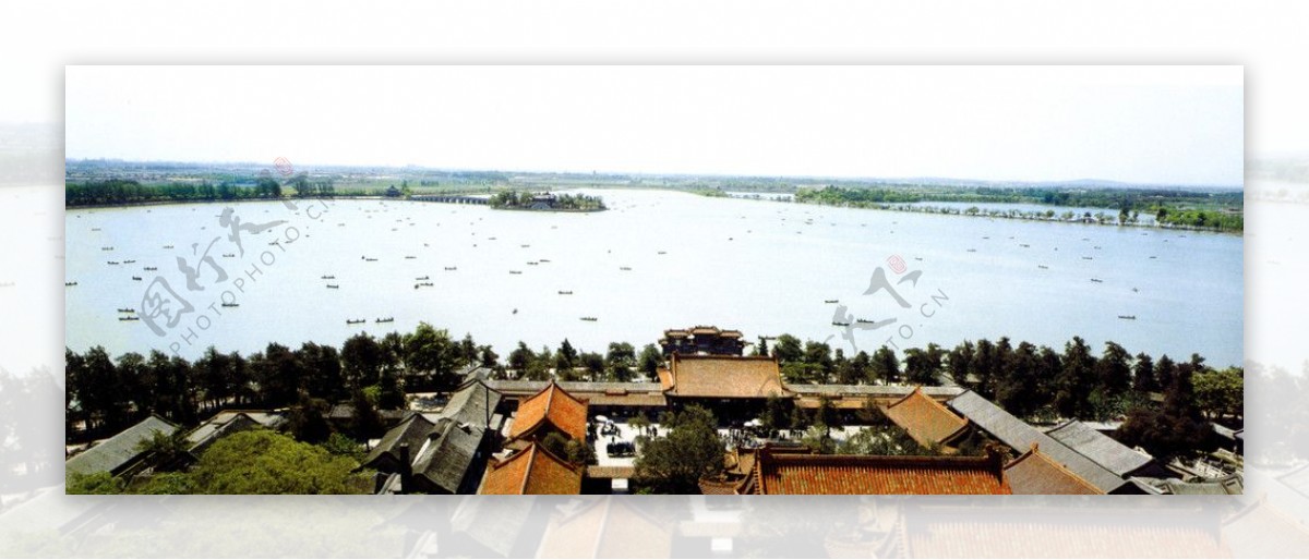 颐和园从佛香阁鸟瞰昆明湖图片