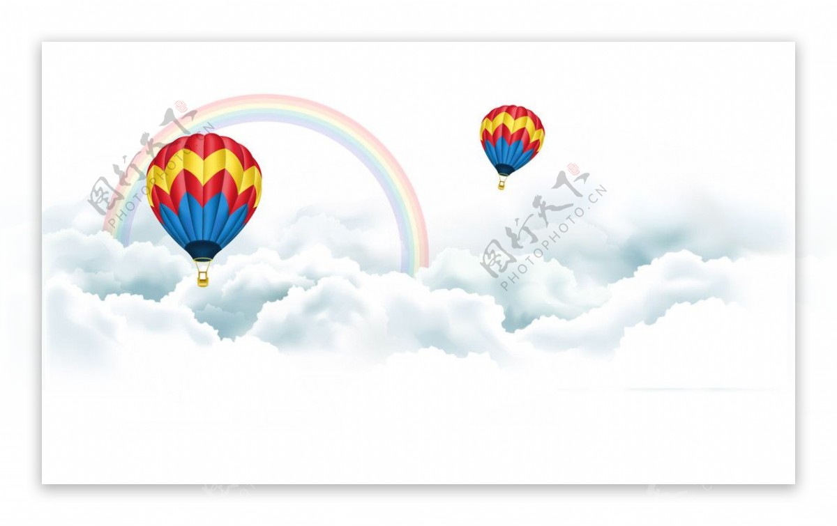 天空热气球背景图图片