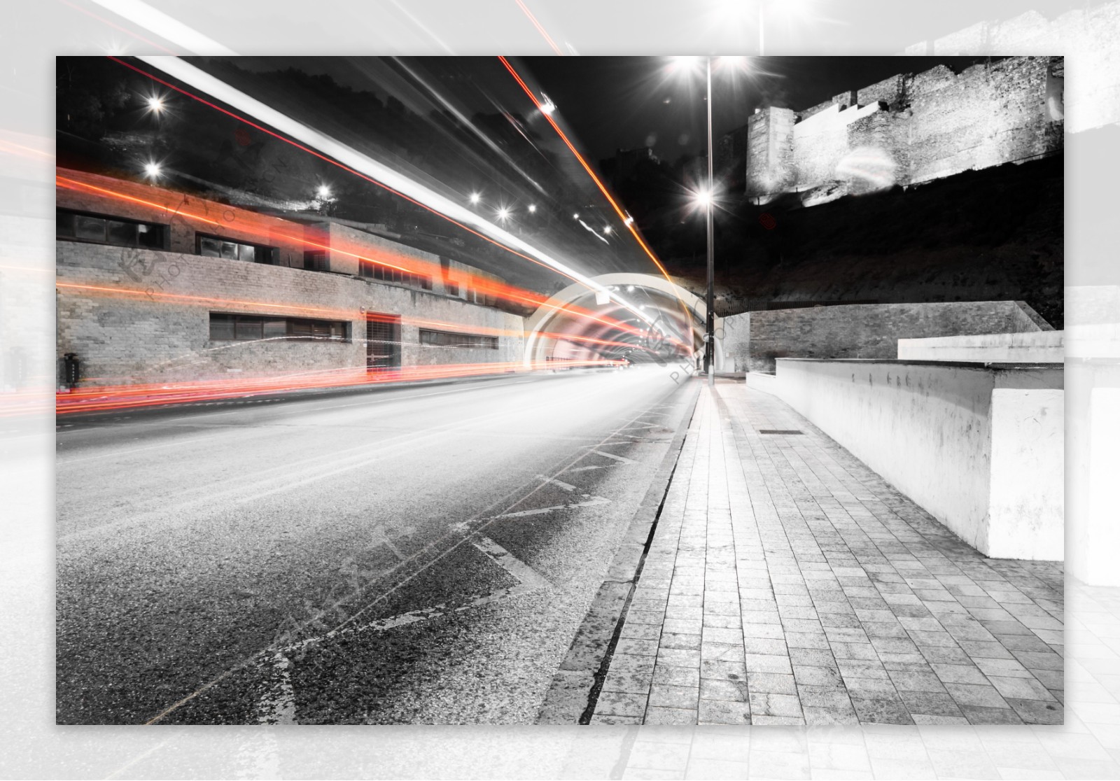 夜晚城市隧道图片