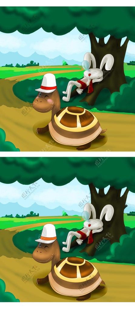 乌龟和兔子漫画图片