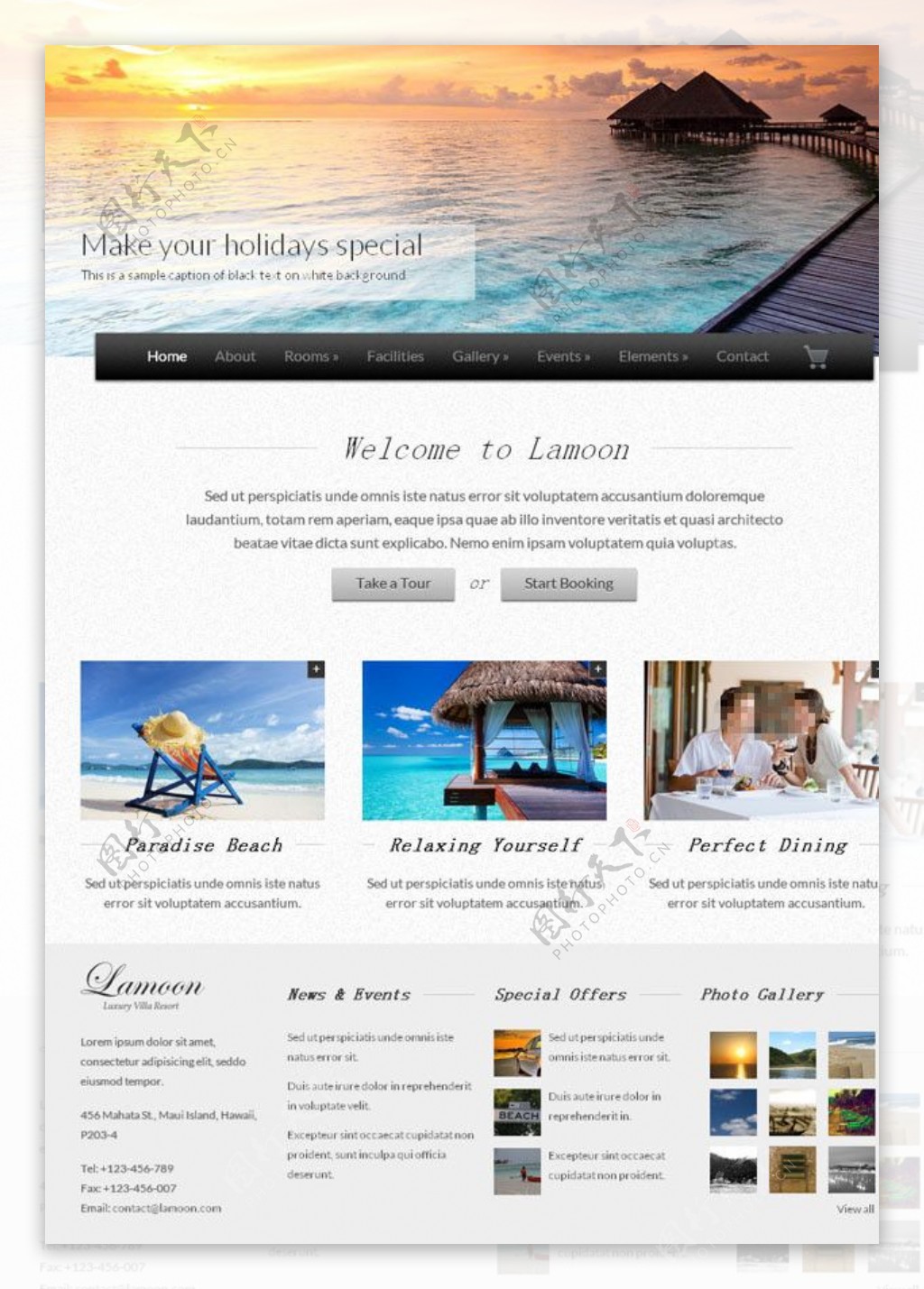 海边度假酒店模板图片