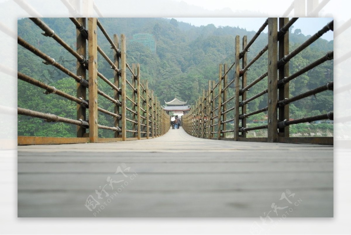 都江堰安澜桥摄影图片