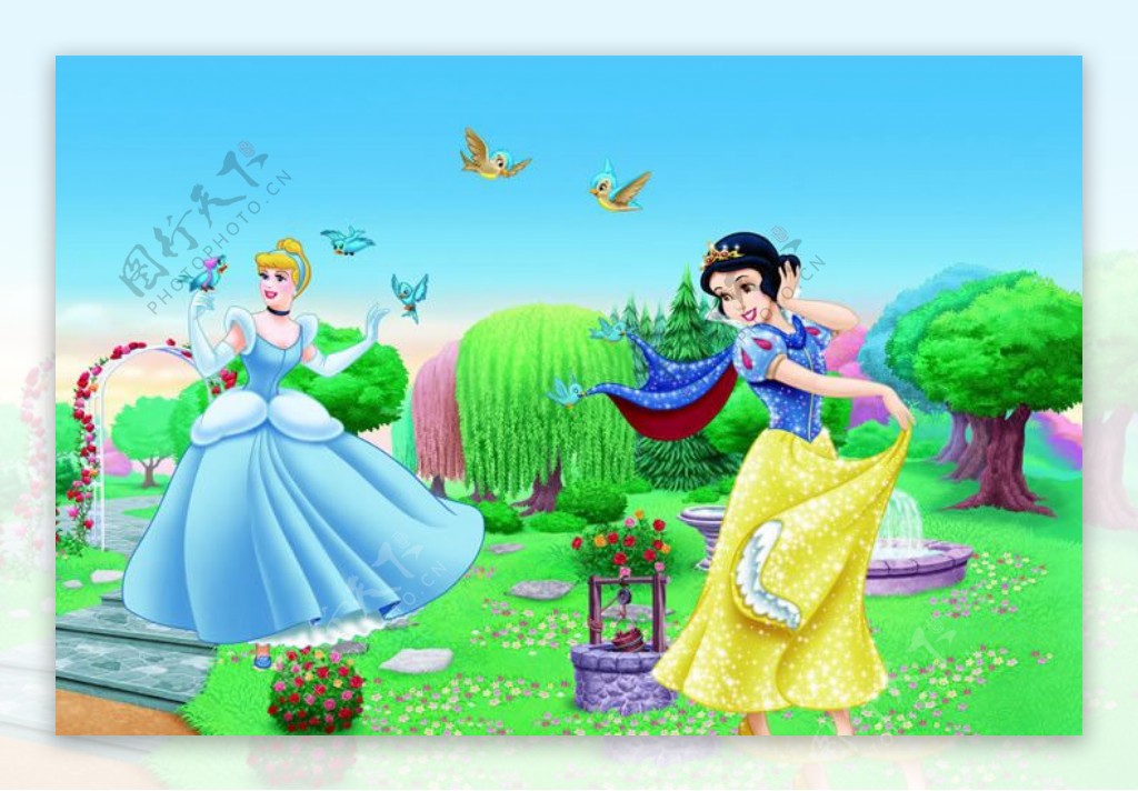 公主花园迪士尼公主卡通公主图片