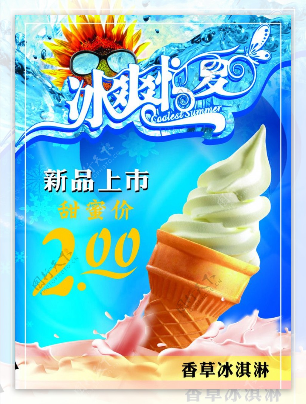 冰淇淋宣传背景图片
