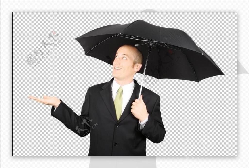 打伞的西装男人图片