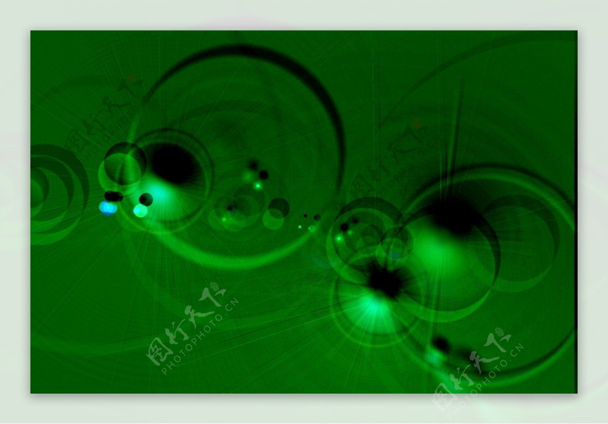 绿色光圈立体图片