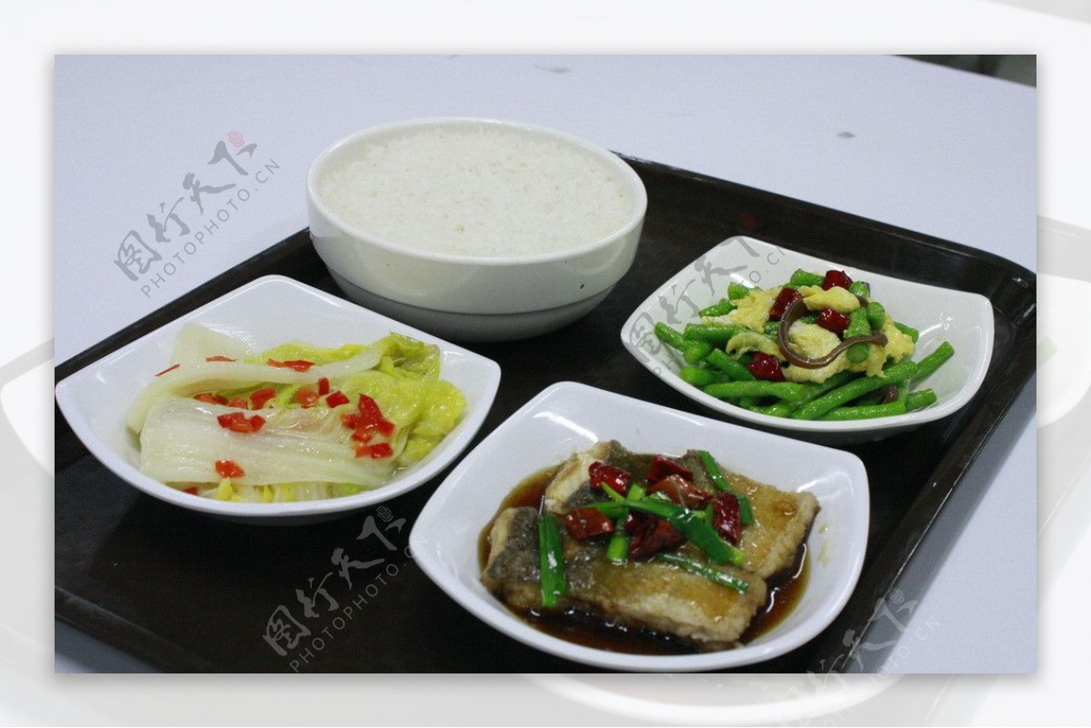 素菜米饭白菜图片