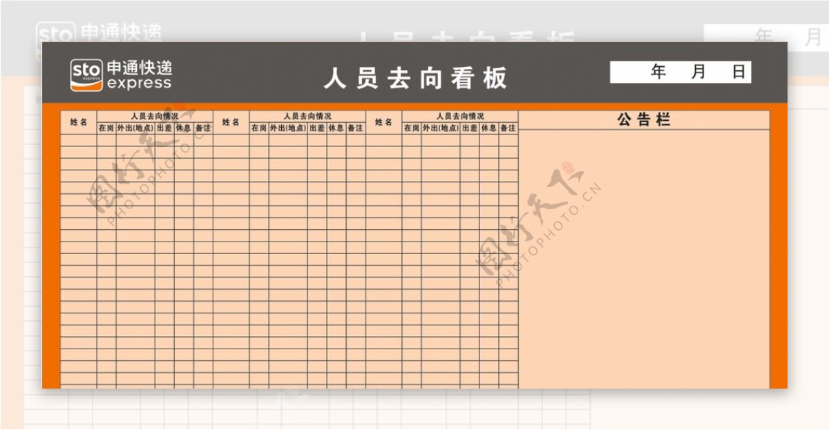 申通快递人员去向牌图片